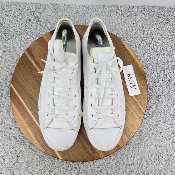 Converse CTAS All Star Ox Low White Leather Y2K Casual Daily Sneakers Womens 10 - Picture 5 of 12